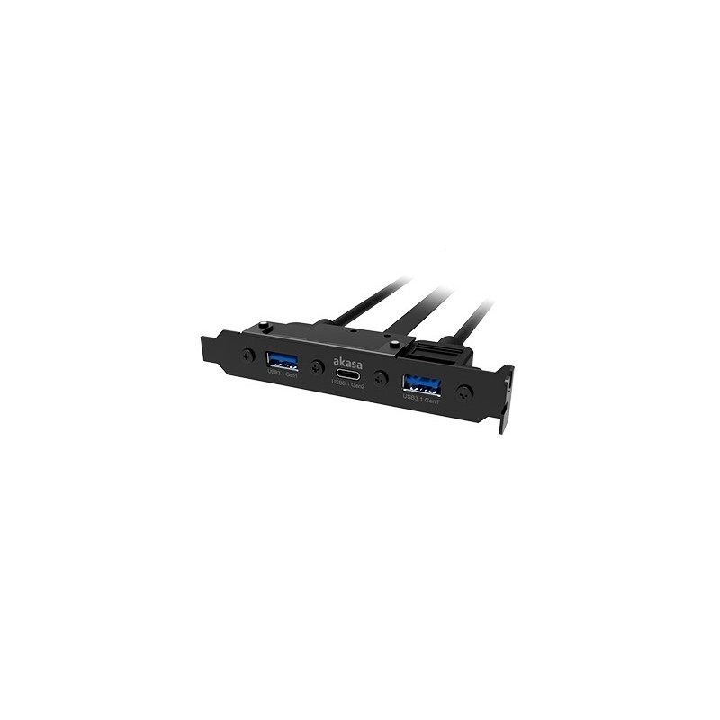 AKASA - USB 3.1 gén 2 typ C a 2x Typ A 3.0 záslepka