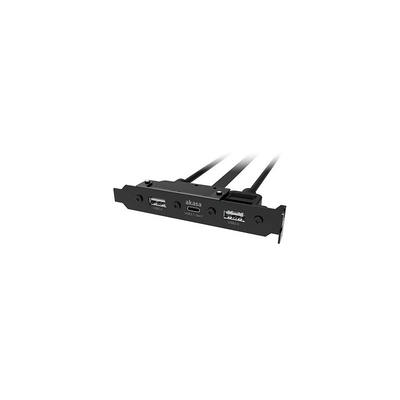AKASA - USB 3.1 gén 1 typ C a 2x Typ A 2.0 záslepka