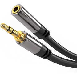 PremiumCord HQ tienený predlžovací kábel Jack 3.5mm - Jack 3.5mm M/F 5m