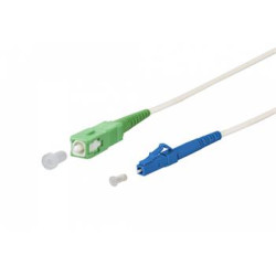 SC/APC - LC/UPC simplex 9/125 SM 2m arm.biely 3mm B3 LSZH