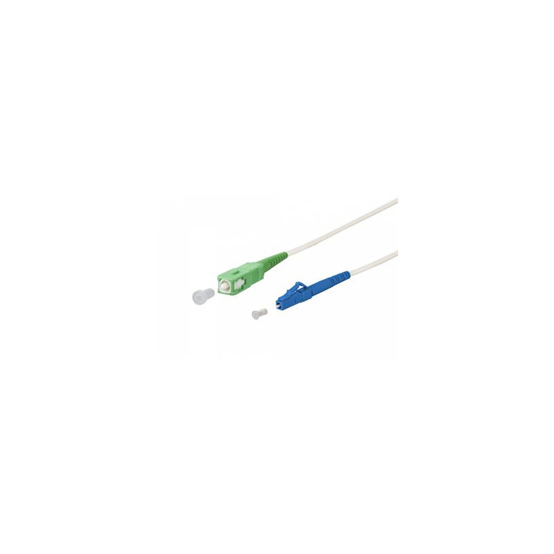 SC/APC - LC/UPC simplex 9/125 SM 2m arm.biely 3mm B3 LSZH