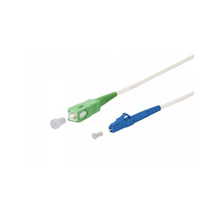 SC/APC - LC/UPC simplex 9/125 SM 2m arm.biely 3mm B3 LSZH