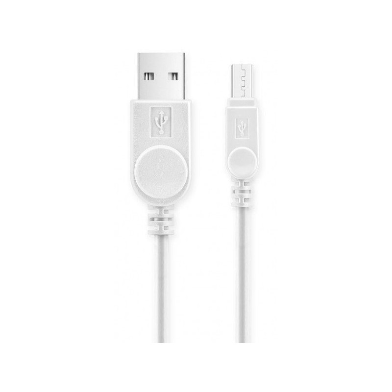 Aligator kábel microUSB predĺžený kon. 9mm Biely