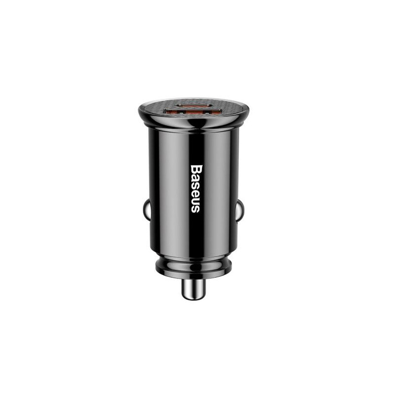 Baseus CCALL-YS01 Circular Nabíjačka do Autá USB+USB-C 30W Black