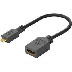 PromiumCord Flexi adaptér HDMI Typ A samica - micro HDMI Typ D samec pre ohybné zapojenie