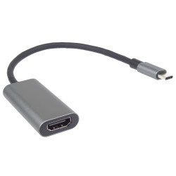 PremiumCord Prevodník USB-C na HDMI, rozlíšenie 4K a FULL HD 1080p, kovové púzdro