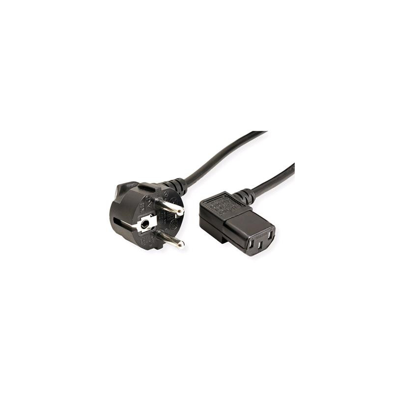 Kábel C-TECH sieťový 2m 220/230V napájací, lomený, VDE