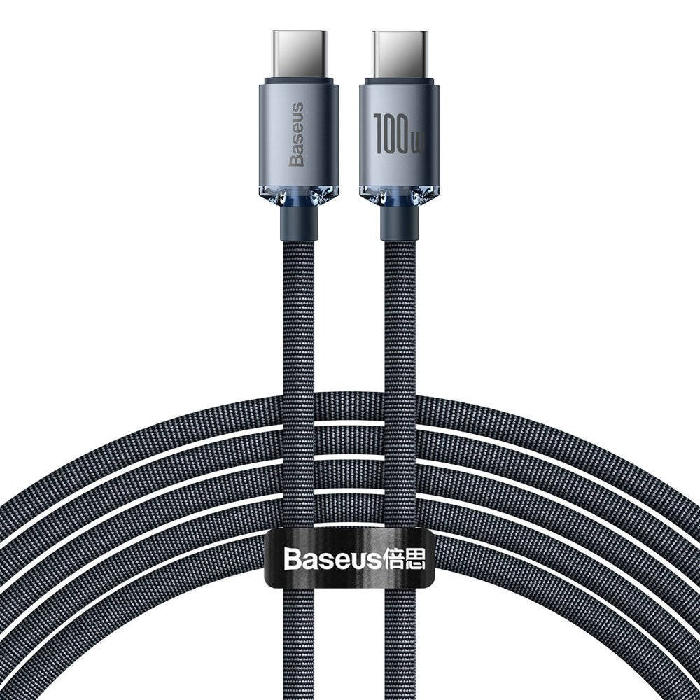 Baseus CAJY000701 Crystal Shine Series Dátový Kabel USB-C - USB-C 100W 2m Black