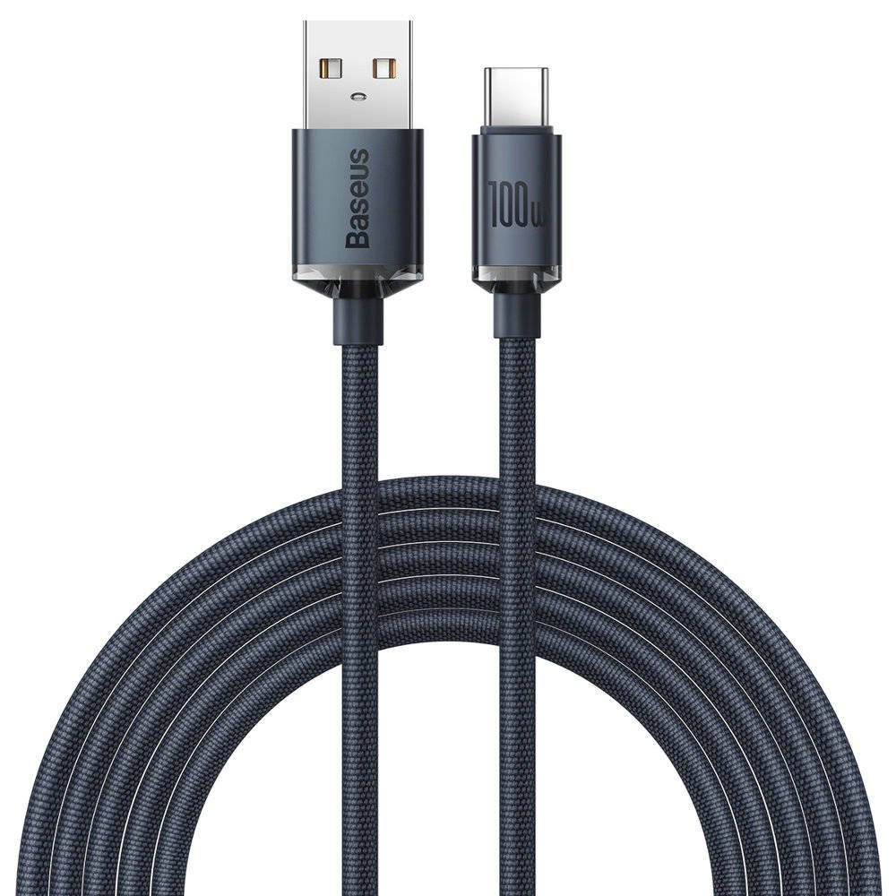 Baseus CAJY000501 Crystal Shine Series Dátový Kabel USB - USB-C 100W 2m Black