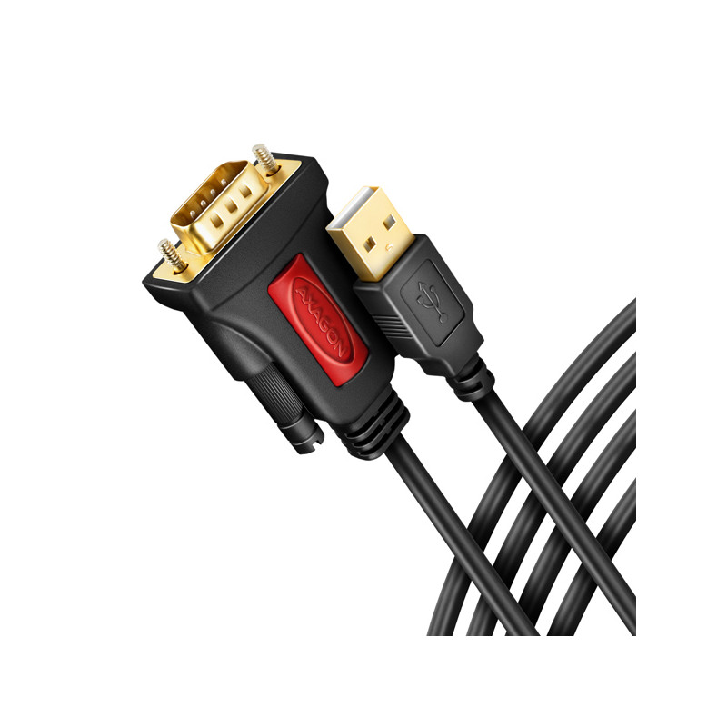 AXAGON ADS-1PSN, USB-A 2.0 - sériový RS-232 DB9-M Prolific adaptér / kábel 1.5m