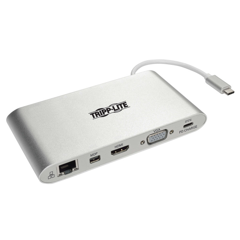Tripplite Dokovacia stanica USB-C/2x displej, HDMI 4K, mDP, VGA, USB 3.2 G1, USB-A/C, GbE, 100W nabíjanie