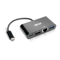 Tripplite Mini dokovacia stanica USB-C/HDMI, USB 3.0, GbE, 60W nabíjanie, HDCP, čierna