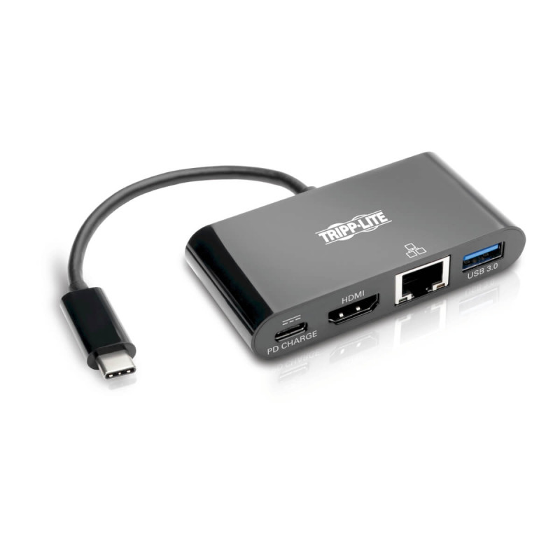 Tripplite Mini dokovacia stanica USB-C/HDMI, USB 3.0, GbE, 60W nabíjanie, HDCP, čierna