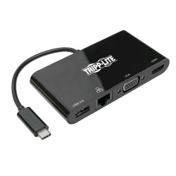 Tripplite Mini dokovacia stanica USB-C/HDMI, VGA, USB-A, GbE, HDCP, čierna