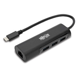 Tripplite Rozbočovač USB-C/3x USB-A+Gbe, USB 3.0, čierna