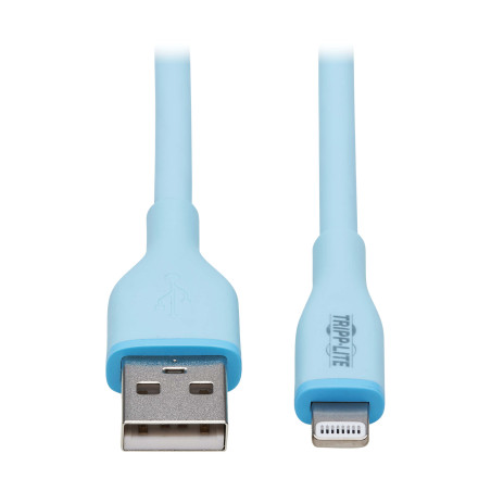 Tripplite Kábel USB-A/Lightning Synch/Nabíjanie,MFi,Samec/Samec,Safe-IT Antibakt,flex,sv.modrá, 0.91m
