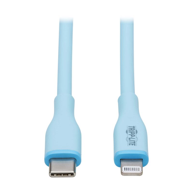 Tripplite Kábel USB-C /Lightning Synch/Nabíjanie,MFi,Samec/Samec,Safe-IT Antibakt,flex,sv.modrá,0.91m