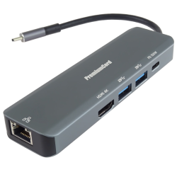 PremiumCord USB-C na HDMI, 2x USB3.2, PD 100W, RJ45