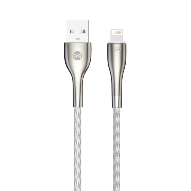 Kábel Forever Sleek USB/Lightning 1m 2,4A biely