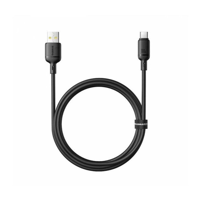 Baseus Rýchlonabíjací kábel Silky USB/USB-C 1m 100W čierny