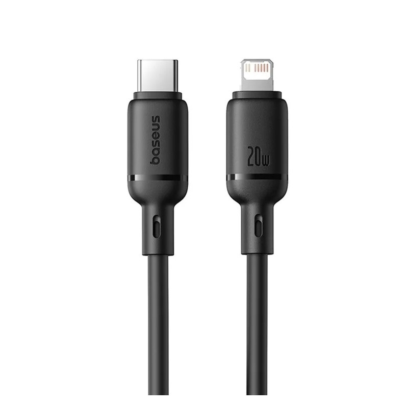 Baseus Rýchlonabíjací kábel Silky USB-C/Lightning 1m 20W čierny