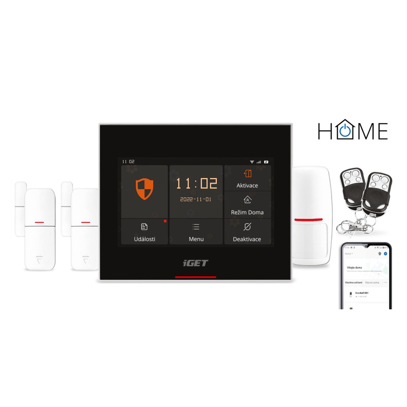 iGET HOME X5 - Inteligentný Wi-Fi/GSM alarm, v aplikácii aj ovládanie IP kamier a zásuviek, Android, iOS