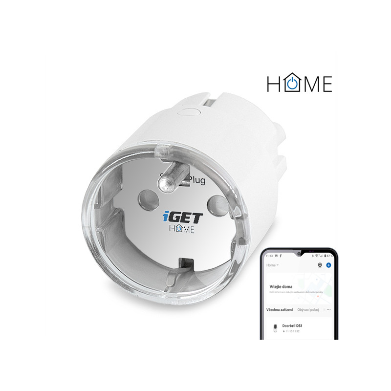 iGET HOME Power 1 - WiFi múdra zásuvka 230V, samostatná, meranie spotreby, 3680W, 16 A