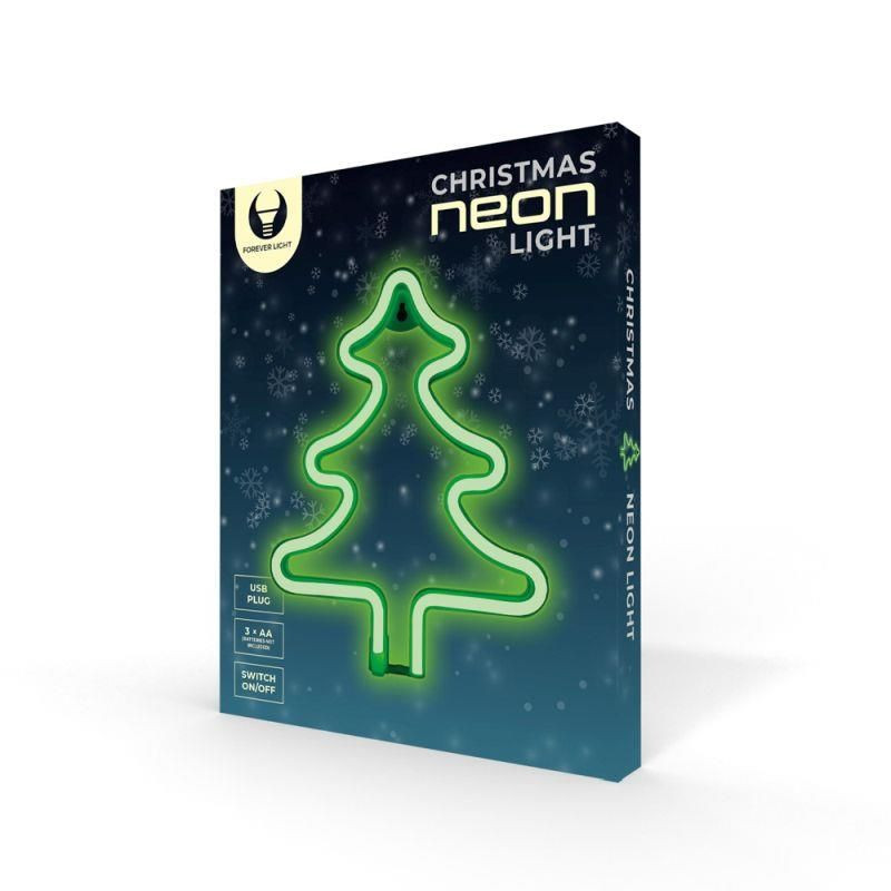 Dekoratívne LED neón Vianočný strom zelený