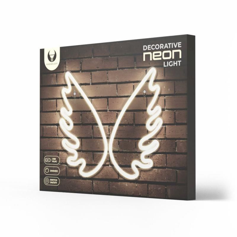 Dekoratívne PLEXI LED neón Krídla biela