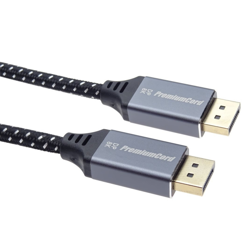 PremiumCord DP 1.4 kábel 8K, kov, pozlátený, 5m