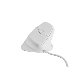 Vertikálna myš Natec CRAKE 2 PRO/Vertikálna/Optická/Pre pravákov/12 400 DPI/Drôtové USB-A/Biela