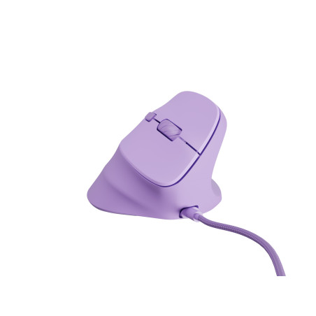 Vertikálna myš Natec CRAKE 2 PRO/Vertikálna/Optická/Pre pravákov/12 400 DPI/Drôtové USB-A/Fialová