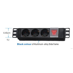 10'' napájací panel OC 3x230V-2m PPO Black