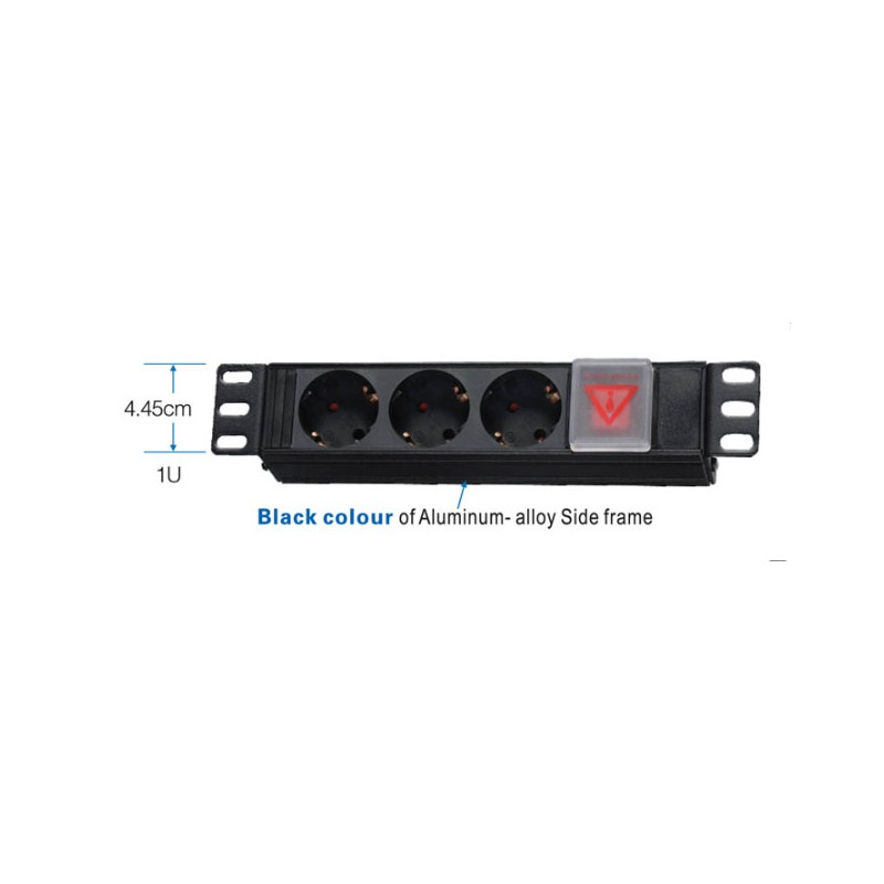 10'' napájací panel OC 3x230V-2m PPO Black