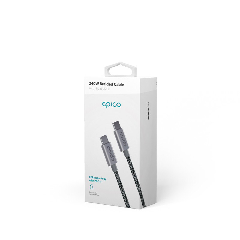 Epico 240W USB-C na USB-C opletený kábel 2m
