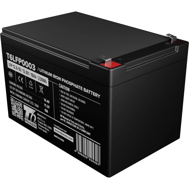 Batéria T6 Power LiFePO4, 12.8V, 18Ah, 230Wh, Bluetooth, F2