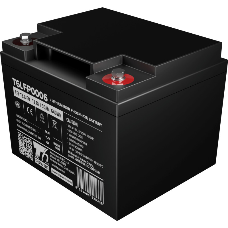 Batéria T6 Power LiFePO4, 12.8V, 50Ah, 649Wh, Bluetooth, M14