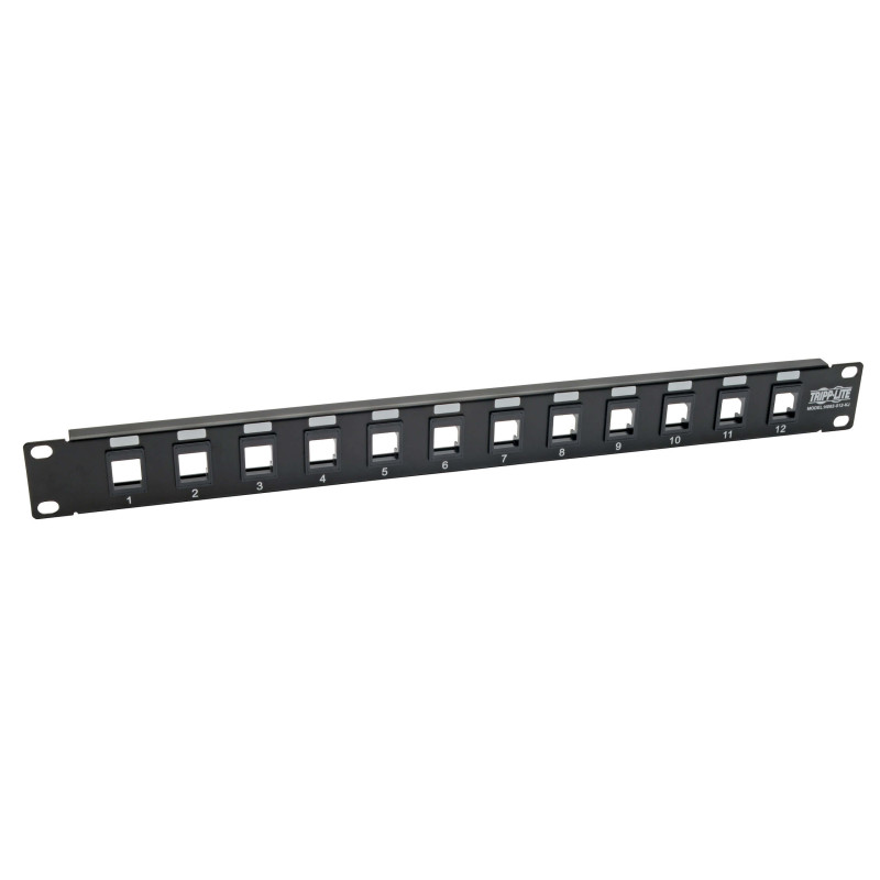 Patch Panel 12-Port 1U Rack Netienený, Keystone/Multimedia, RJ45 Ethernet, USB, HDMI, Cat5e/6