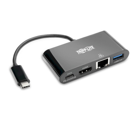 Mini dokovacia stanica USB-C/HDMI, USB-A, GbE, 60W nabíjanie, HDCP, čierna