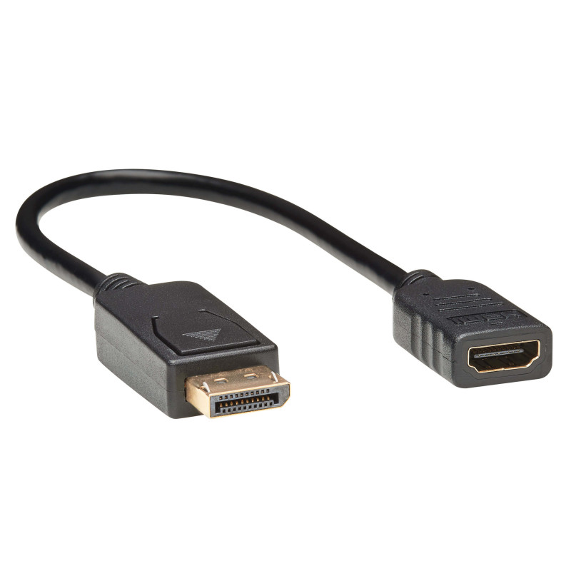 Video adaptér DisplayPort / HDMI (Samec/Samice), HDCP, čierna, 0.31m