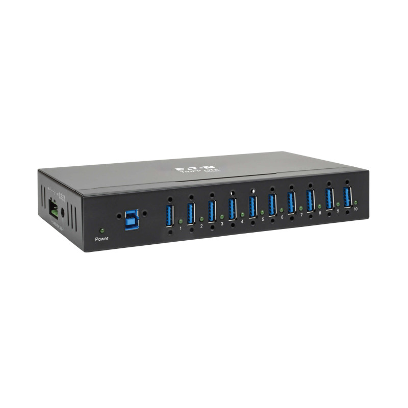 Rozbočovač 10x USB 3, priemyselný, odolnosť ESD 20kV, kovové púzdro, možnosť montáže