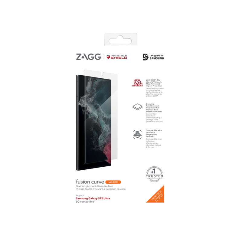 ZAGG Invisible Shield Fusion D3O Curve hybridné sklo SG S22 Ultra 5G