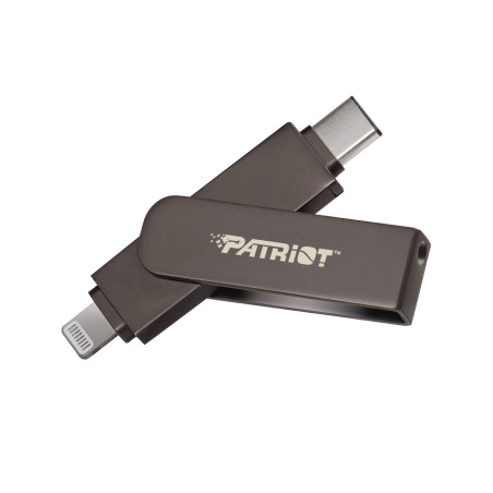 Patriot iLuxe Stick C MFi/128GB/USB 3.2/Lightning + USB-C/Čierna