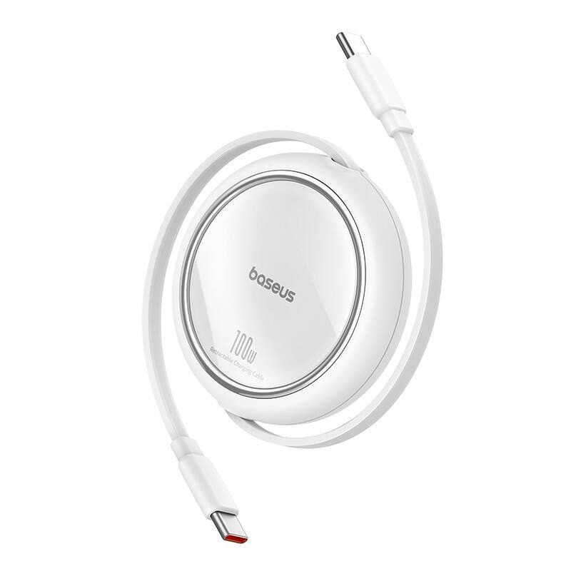 Baseus Dátový kábel Free2Pull mini USB-C/USB-C 1,5m 100W biely