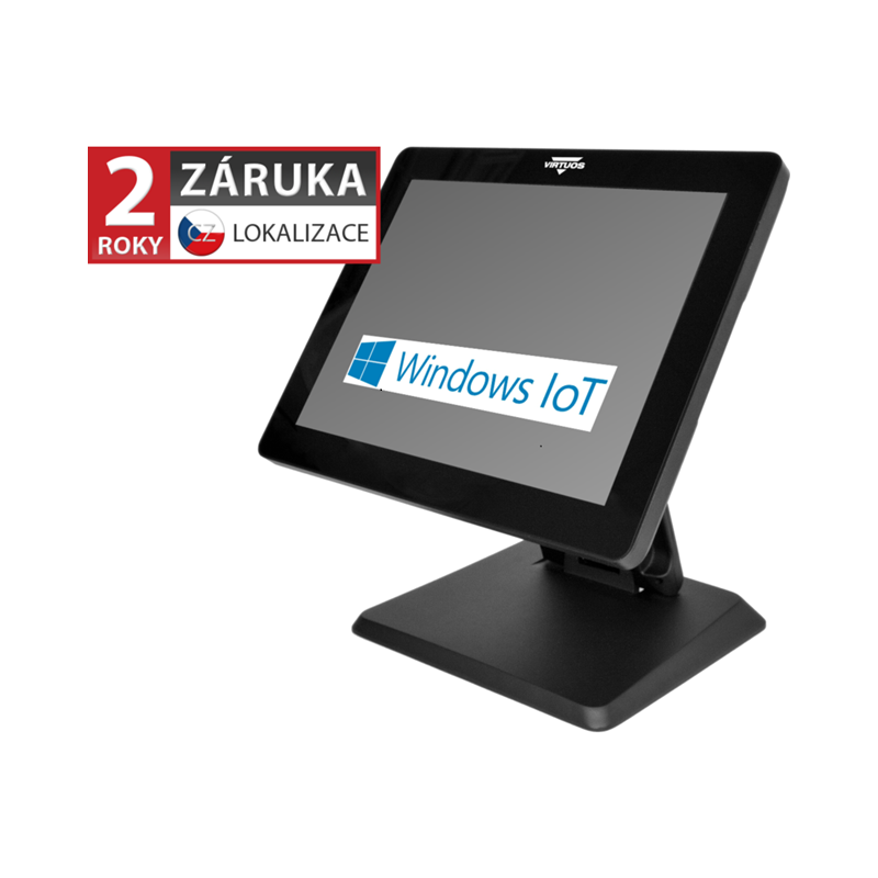 VIRTUOS BPOS BP-1588, 15'' LCD LED, 400 cd/m2, J6412, 8 GB RAM, 256 GB SSD, Win11 IoT, kapacitný, čierny