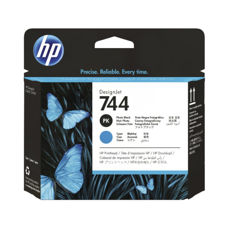HP 744 Tlačová hlava, čierna a azúrová, F9J86A