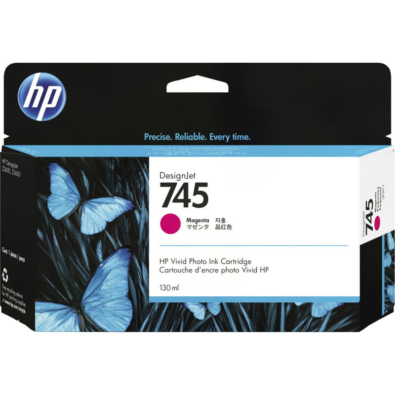 HP 745 atramentová náplň purpurová, F9J95A