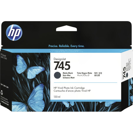 HP 745 atramentová náplň matná čierna, F9J99A