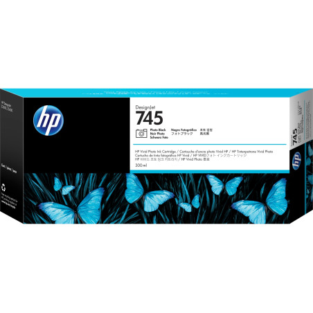 HP 745 atramentová náplň foto. čierna, F9K04A