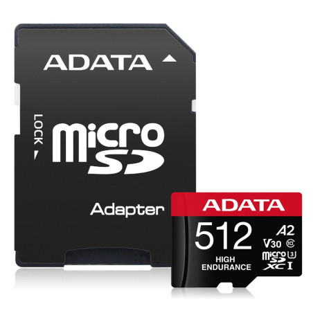 ADATA 512GB MicroSDXC UHS-I U3 V30S HIGH + adaptér